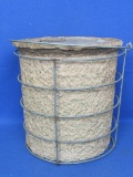 Chardon Minnow Bucket – Metal Wire Pail with Liner – 10 1/2” tall