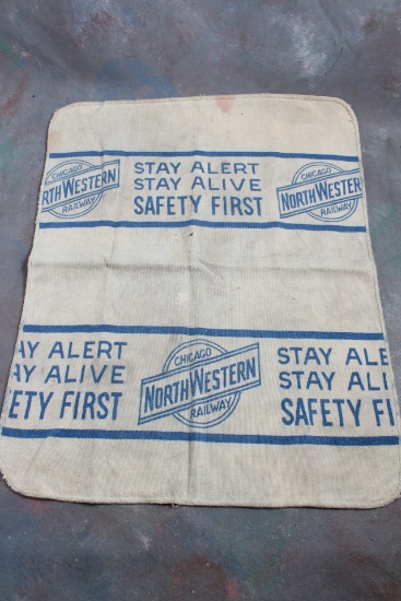 Vintage Chicago NorthWestern Railway Towel Stay Alert, Stay Alive, Safety First