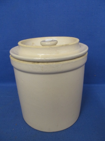 Vintage Stoneware Crock Redwing?  With Lid – 7 1/2” T x 8” DIA No Chips or Cracks