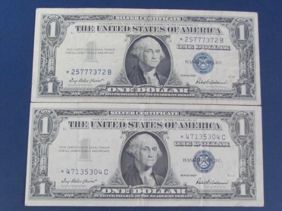 Two *Star* $1 Bill Silver Certificates - Both 1957 Series