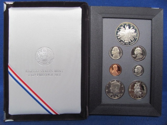 1989 US Mint Prestige Proof Set - 7 Coin Set - Includes Congressional Silver Dollar