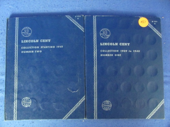 2 Lincoln Penny Books #1 - 1909 to 1940 & #2 -  1941 to 1967  - Various Coins