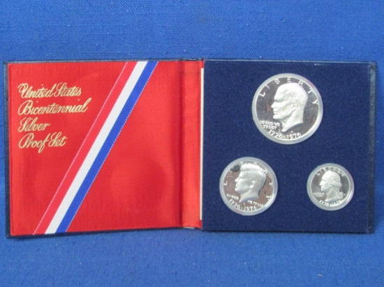 1776-1976 Bicentennial Silver Proof 3 Coin Set - United States Mint