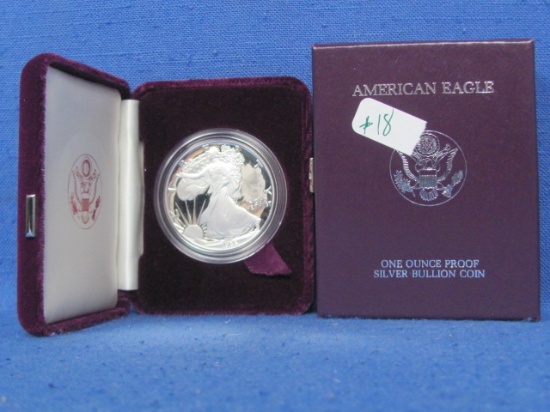 1986-S 1 oz Proof Silver American Eagle With Box & Certificate of Authenticity - .999 Fine Silver