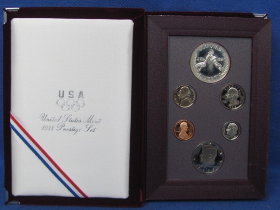 1988 US Mint Olympic Prestige Proof Coin Set - Includes The 1988 Olympic Silver Dollar