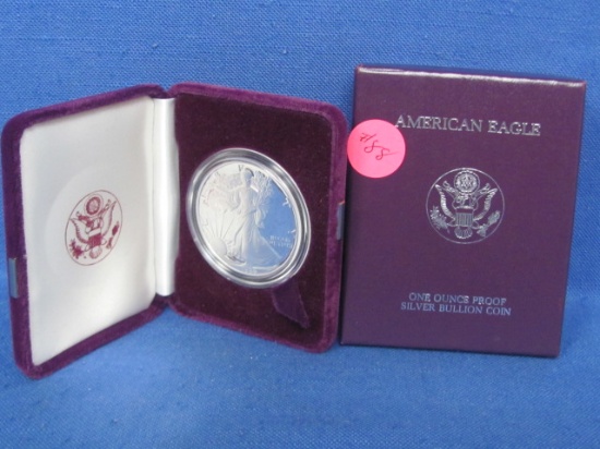 1986-S 1 oz Proof Silver American Eagle With Box & Certificate of Authenticity - .999 Fine Silver