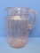 Pink Depression Glass Pitcher by Anchor Hocking – Pillar Optic Pattern? 8 1/4” tall