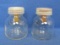 Pair of Small Glass Baby Bottles with Nipples – 3 Ounce Size – 3 1/8” tall