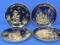 Set of 4 Cobalt Blue & 24 Kt Gold Christmas Plates – 1972-75 – Made in Western Germany – 7 1/2” in d
