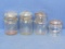 4 Glass Canning Jars with Wire Bales – Ball – Foster – Drey – 3 1/2” to 5” tall