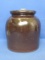 Stoneware Preserve/Snuff Jar with Salt Glazed Lid – 8” tall – Lid has chips – Body is good