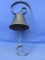 Metal Bell on a 12” Long Wrought Iron Bracket – Great by Door, “Ring For Service”, or For  Cabin (ca