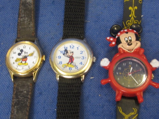 3 Mickey Mouse Watches:  2 are Lorus Quartz Japan