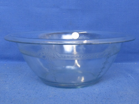 Fire King Glass 10 1/4” DIA x 5” Deep Bowl in Blue Philbe