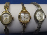 3 Vintage Ladies Watches – Working: Helbros 21 Jewels , Helbros, Reliance 17 Jewels