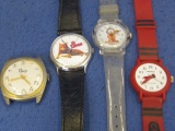 4 Watches: Morris the 9-Lives Cat, Garfield, Crayon & La Choy (Swiss)