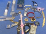 Large Lot of Electronic LCD Digital Display Watches – Need Batteries