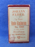 Box of Johann Faber Rote Einlagen Nr. 3411 – 6 small red pencils – Box is 2 5/8” tall