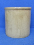 Salt Glazed Stoneware Crock – Brown Interior – No Markings – 8” tall – Interior is 7” wide