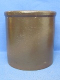 Brown Stoneware Crock – 8 1/4” tall – 7” interior diameter – No markings – Good vintage condition