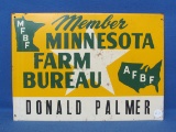 Metal Sign “Member Minnesota Farm Bureau” - 13 1/4” x 9 1/2” - Gold & Green