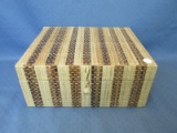 Decorative Storage Box – Woven fiber/bark design – 12 1/4” x 10 1/4” x 5 1/4” - Good condition