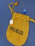 Vintage Suede “Marbles” bag (with 1 glass marble)