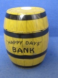 J. Chien Happy Days Bank – Tin Litho Barrel 4” Tall