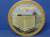 Vintage “Cookie” Tin From the Kahler Hotel, Rochester, Minnesota  8 1/4” DIA – Paper Label/Top