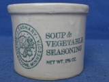Vintage Stoneware Jar J. Zachary Soup & Vegetable Seasoning Crock Ware Bowl Container