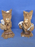 Pair of Whimsical Figurines – Resin – 6 1/2” Tall Each “ Kitchen Magician” & “Mr Fix-It” (chip)