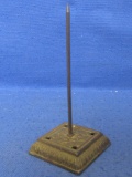 Cast Metal Receipt Spindle 2” Square Base 4” Tall