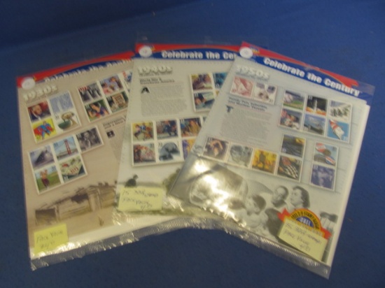 Celebrate the Century – 33 cent Stamps – Titled 1930's, 40's, 50's – Sealed – Face Value 14.55