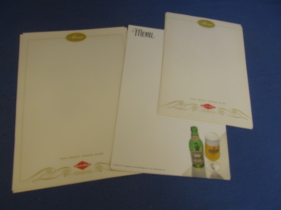 Grain Belt & Heineken Menu Sheets: 10 Small Grainbelt. 10 Big Grainbelt & 10 Heineken