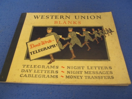 Western Union (Telegraph) Blanks – One Used in 1928 – 9” W x 7” T Booklet of Blanks