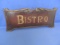 Wooden Bistro Sign  25” L x 11” Tall – In Iron Frame – Brown Patina Finish