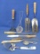 10 Vintage Kitchen Tools/Utensils as in Photos – 2 Flippers & assorted Forks, Etc.