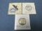 3 Silver Quarters – 1929-S Standing Liberty, 1963 Proof, 1964-D – As shown