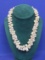 Vintage Carved Floral Beaded Bone Necklace – 18 1/4” long – Good vintage condition