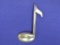Musical Note Pin/Brooch – Sterling Silver by Beau – 2 3/8” long – 4.2 grams