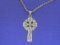 Sterling Silver Cross Pendant w 20” Sterling Rope Chain – Cross is 1 3/4” - 16.6 grams