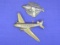 2 Vintage Airplane Pins – 1 is Tin – Larger one may be brass – 2 3/4” long