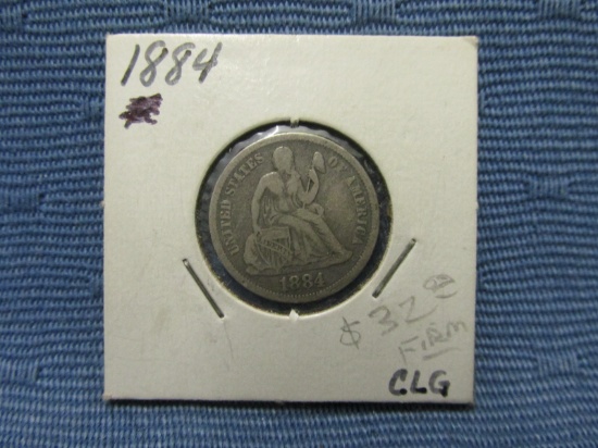 1884 Seated Liberty Dime – As shown
