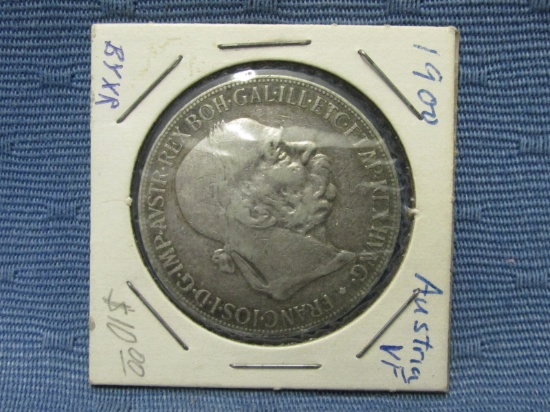 1900 5 Corona Austrian Coin – 90% Silver – As shown