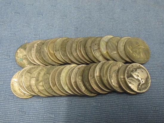 Lot of 37 Jefferson Nickels – Many war nickels – 1942-45 – 1 no date – As shown