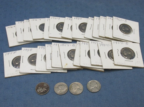 Lot of 28 Jefferson Nickels – 1939-1996 – As shown