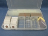 Lot of 46 Lincoln Cents & Some Coin collecting supplies(Case, Coin holders, Tubes, etc.) - As shown
