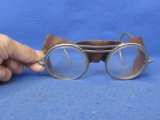 Vintage Safety Goggles – Thick Glass – Leather Sides – Wilson – Made in USA