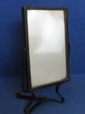 1920's  Rectangular Vanity Mirror 6” x 4”  Stands 8 1/2” Tall on Fold out Base & can be turned 180 d
