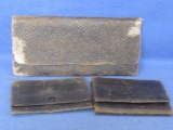 3 Vintage Leather Wallets  – 2 are folding to 3x4” Appx – Condition as in Photos